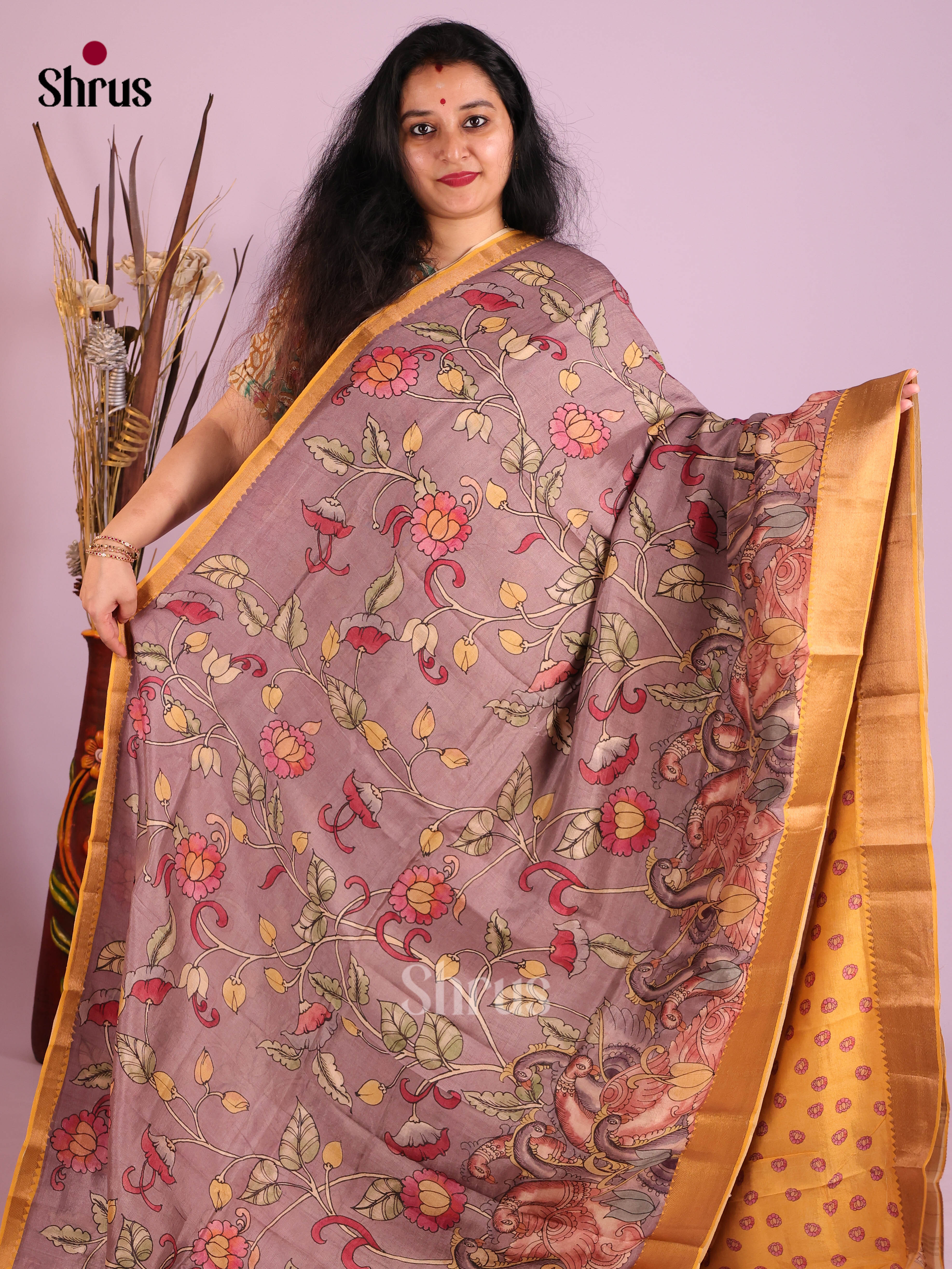 DIS26384 - Mangalagiri printed silkcotton Saree