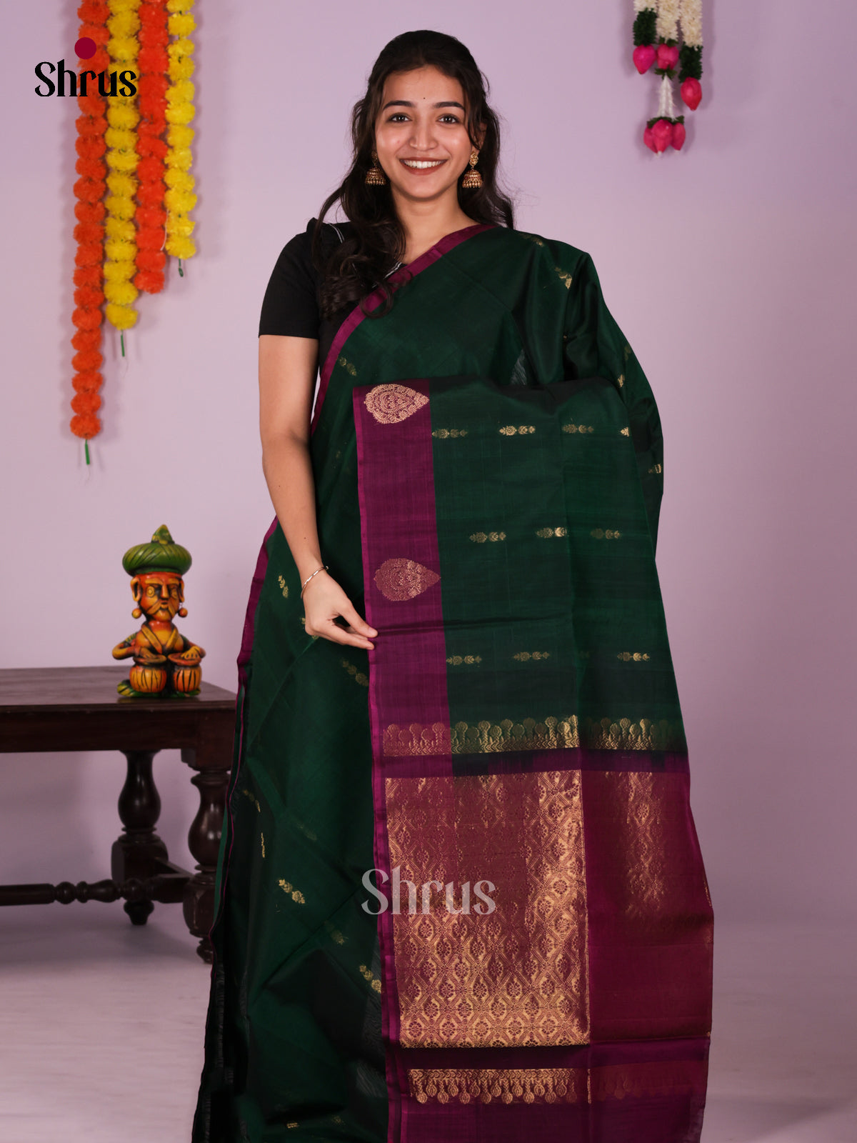 DIS26433 - Timeless Silk Cotton Saree - Shop on Shrus.com