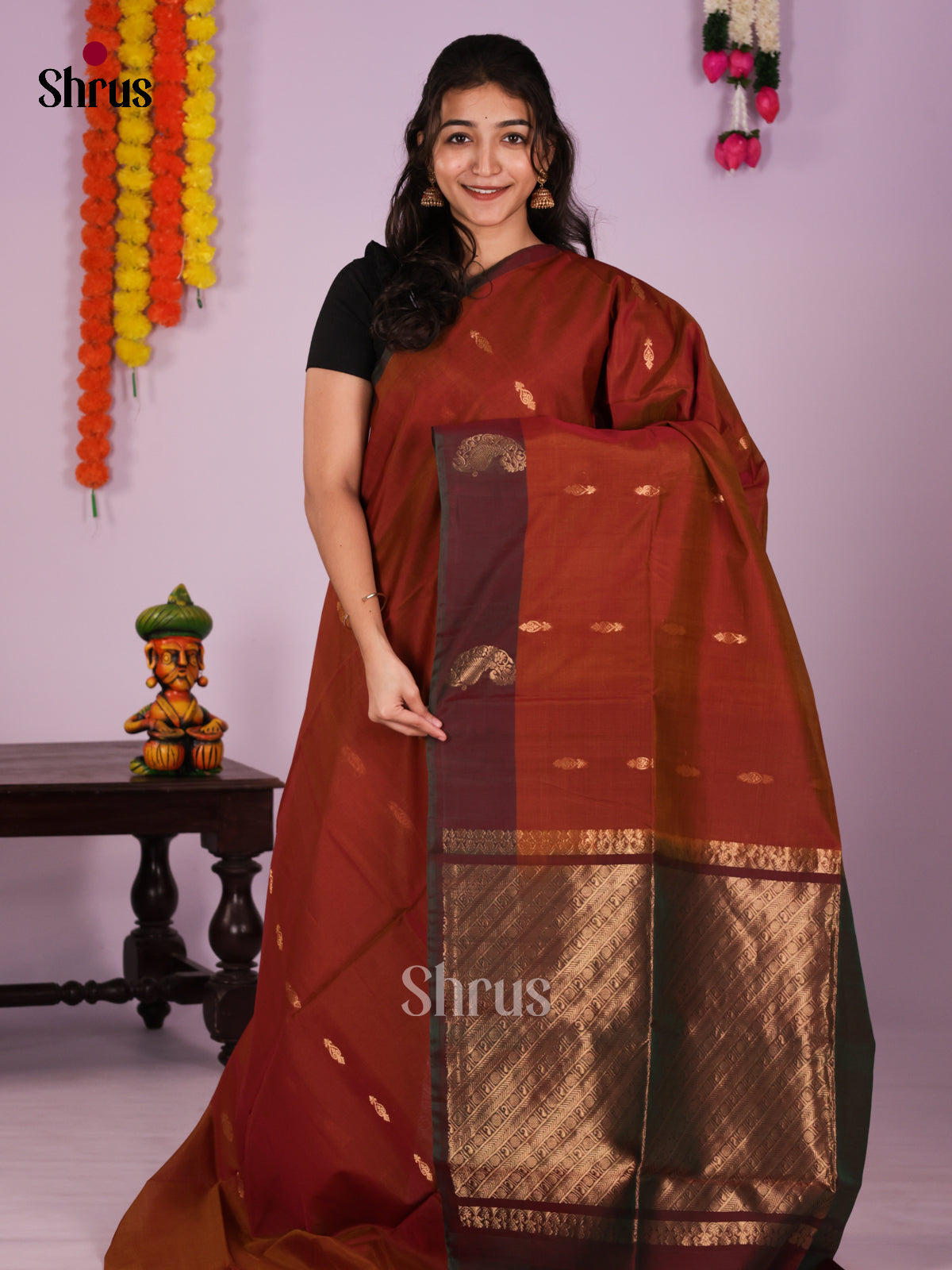 DIS26437 - Timeless Silk Cotton Saree - Shop on Shrus.com