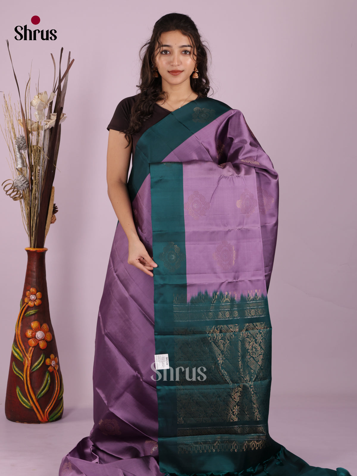 DIS26581 - Kanchipuram-halfpure Saree - Shop on Shrus.com