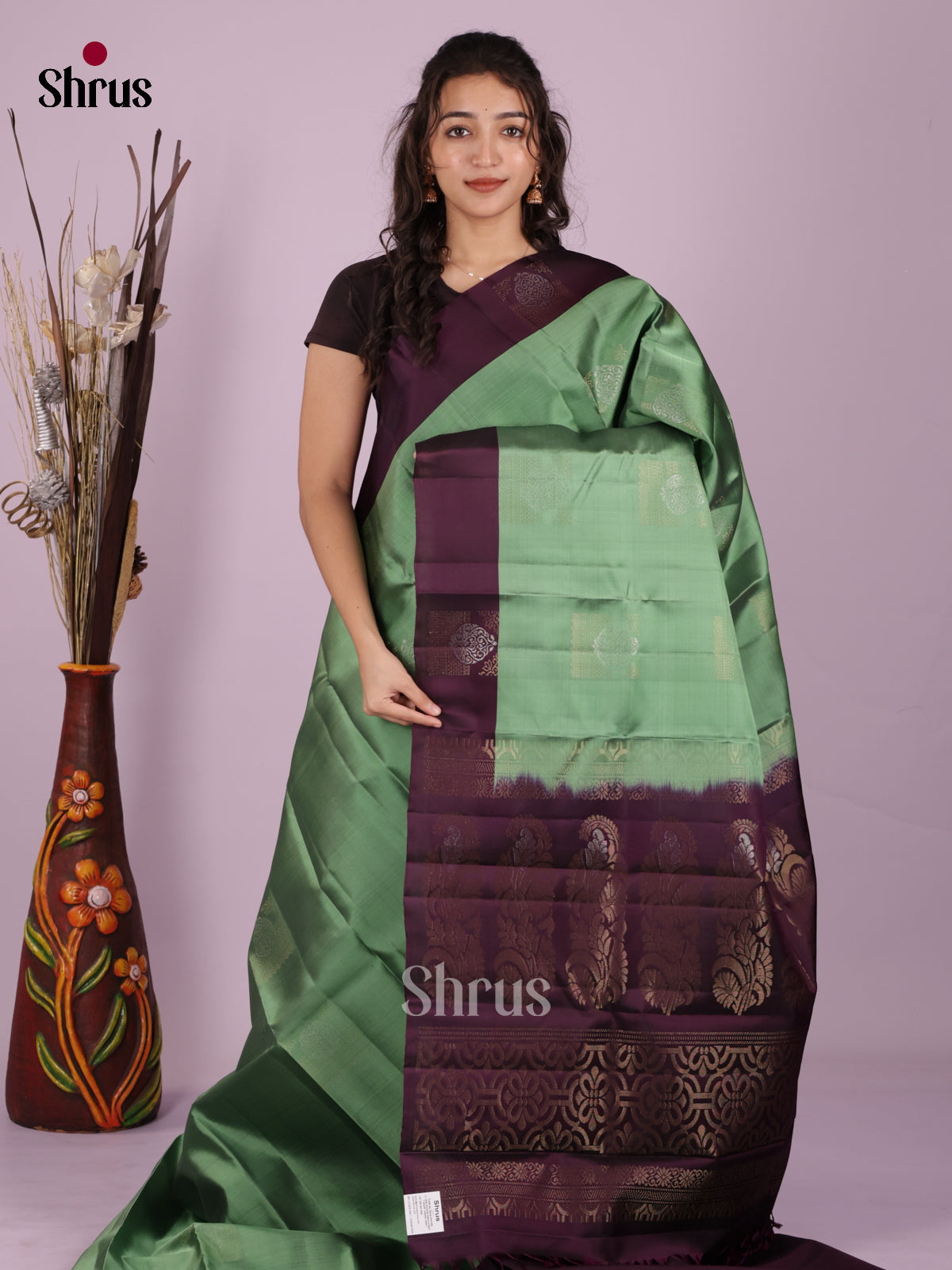 DIS26583 - Kanchipuram-halfpure Saree - Shop on Shrus.com