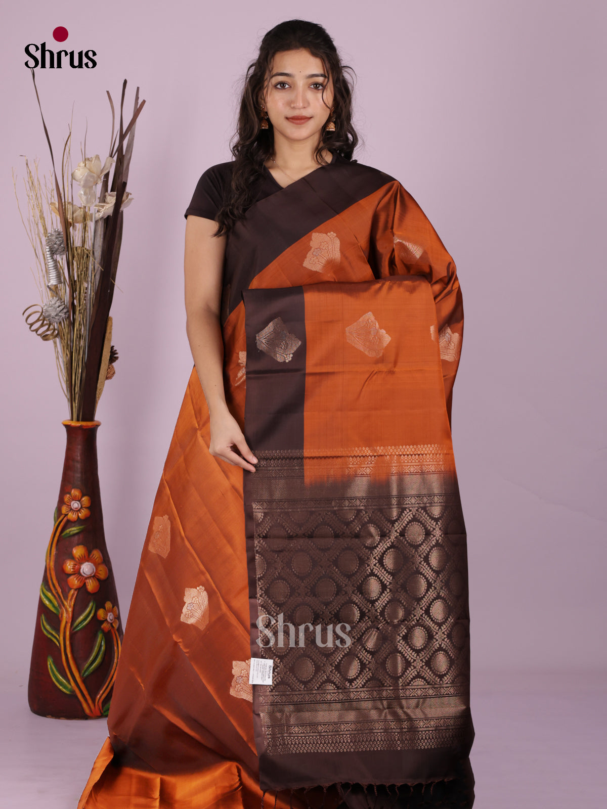 DIS26590 - Kanchipuram-halfpure Saree - Shop on Shrus.com