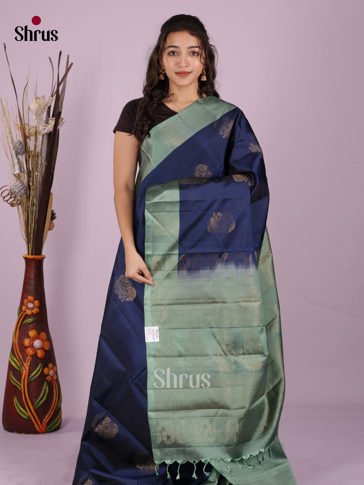 DIS26608 - Kanchipuram-halfpure Saree - Shop on Shrus.com