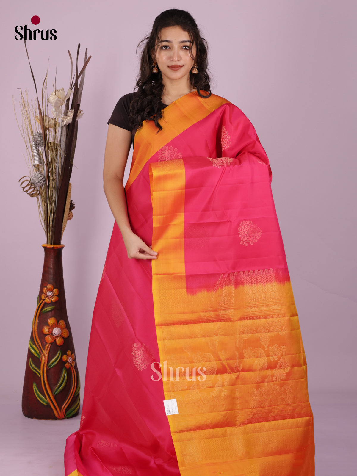 DIS26616 - Kanchipuram-halfpure Saree - Shop on Shrus.com