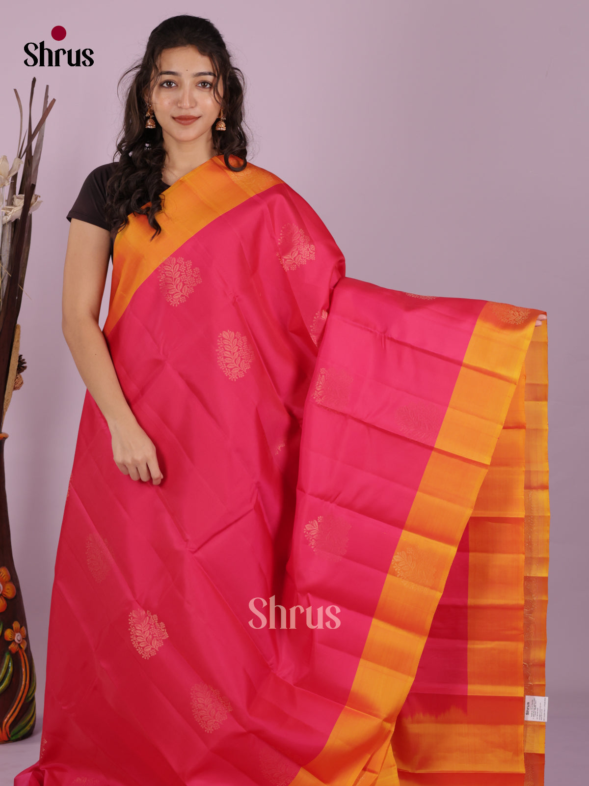 DIS26616 - Kanchipuram-halfpure Saree - Shop on Shrus.com