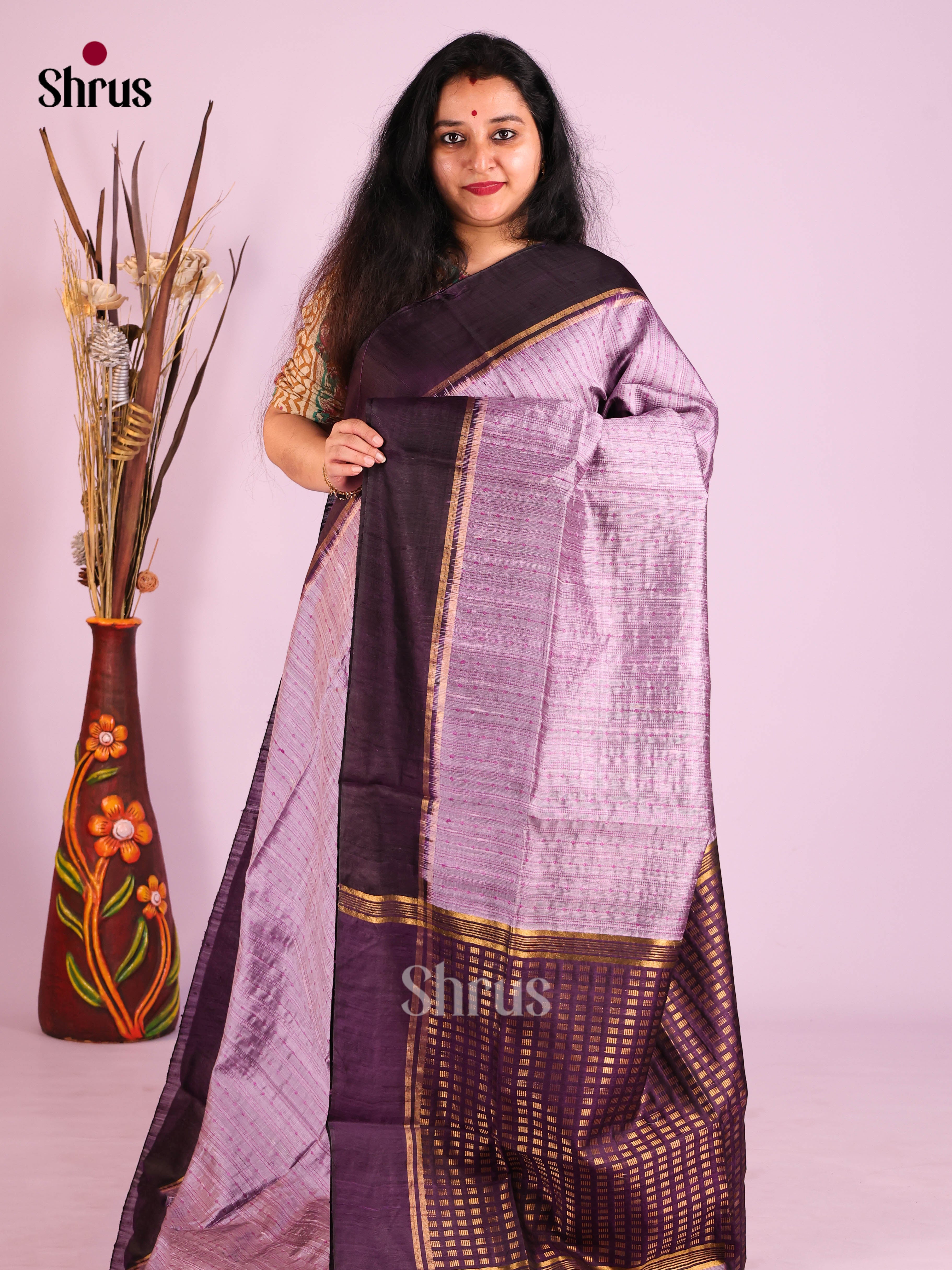 DIS27001 - Raw Silk Saree - Shop on Shrus.com