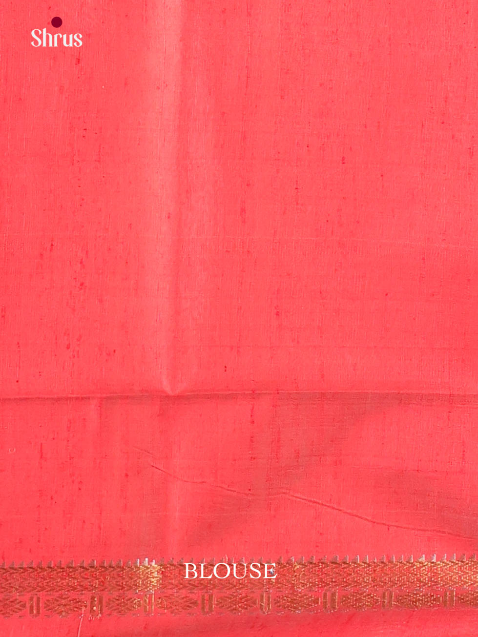 Cream & Orangish Pink - Raw Silk Saree