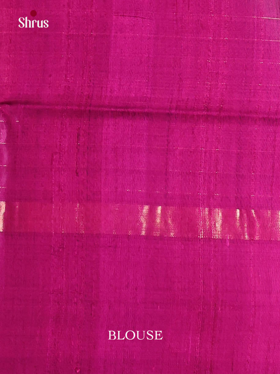 Green & Majenta - Raw Silk Saree - Shop on Shrus.com
