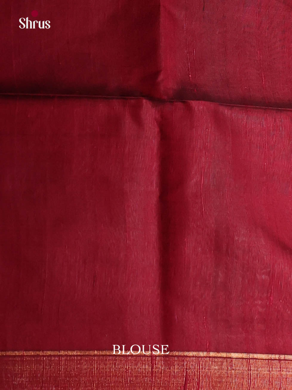 Dusty Brown & Maroon - Raw Silk Saree - Shop on Shrus.com