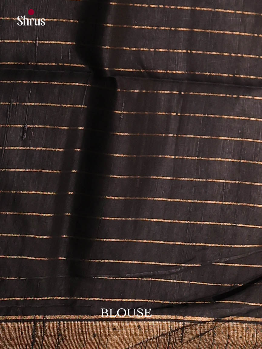 Purple & Black - Raw Silk Saree - Shop on Shrus.com