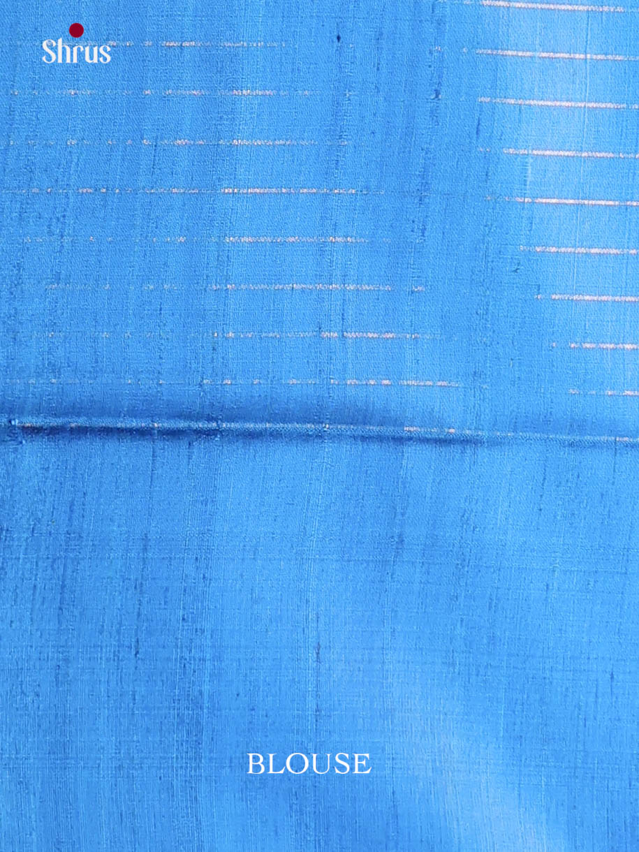 Maroon & Blue - Raw Silk Saree - Shop on Shrus.com
