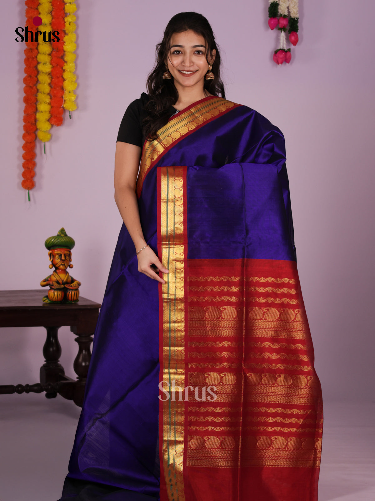 DIS27375 - Korvai-Small border Saree - Shop on Shrus.com