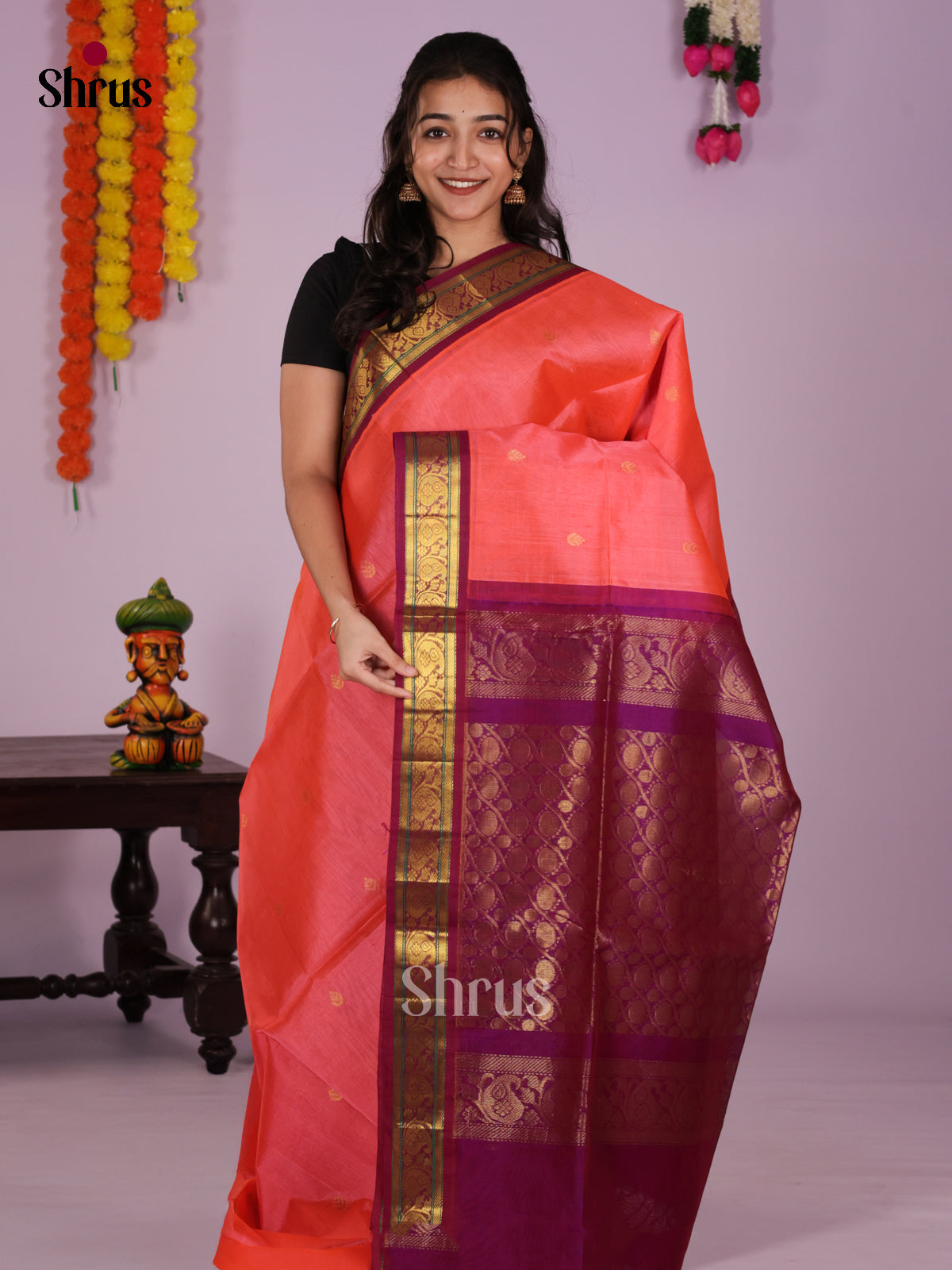DIS27381 - Korvai-Small border Saree - Shop on Shrus.com