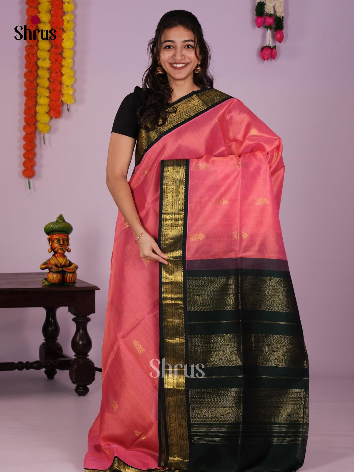 DIS27382 - Korvai-Small border Saree - Shop on Shrus.com