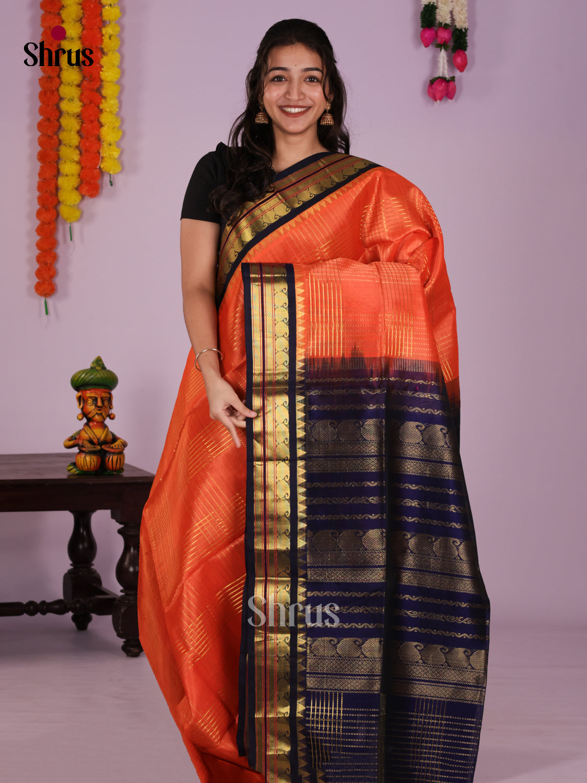 DIS27393 - Korvai-kattams Saree - Shop on Shrus.com