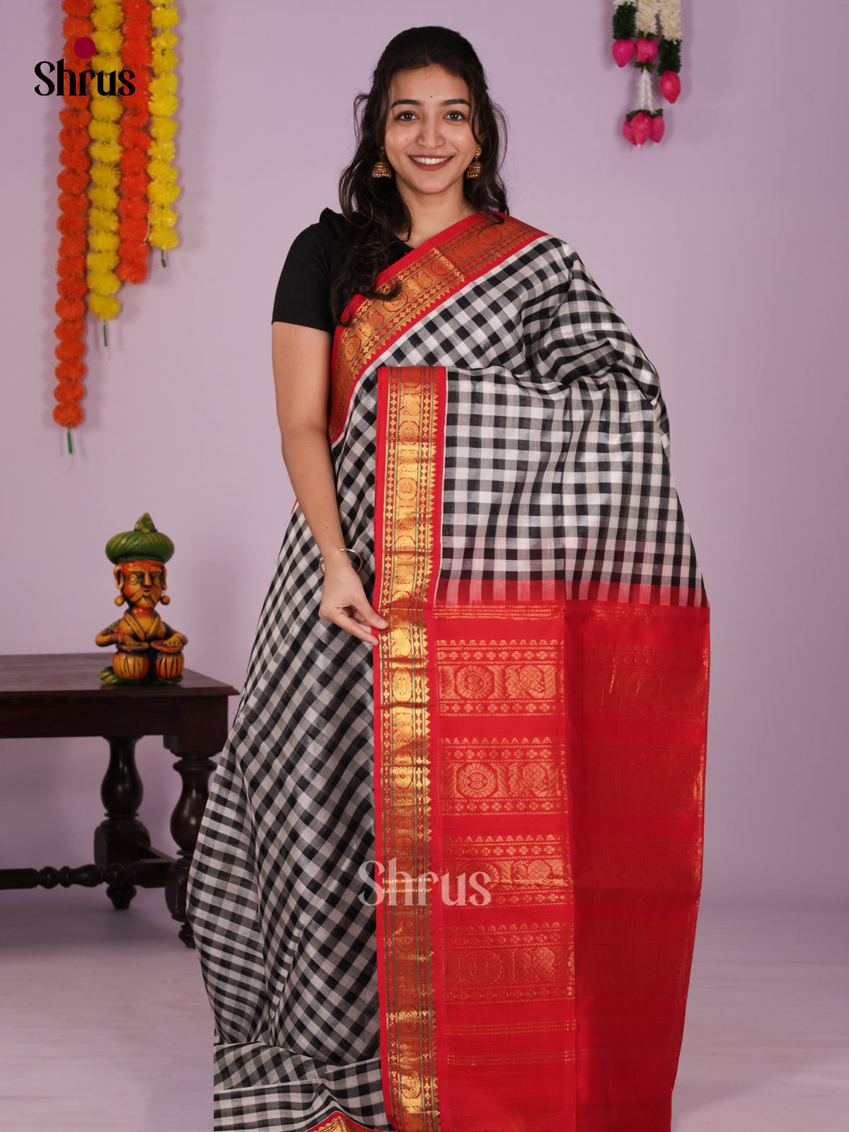 DIS27396 - Korvai-kattams Saree - Shop on Shrus.com