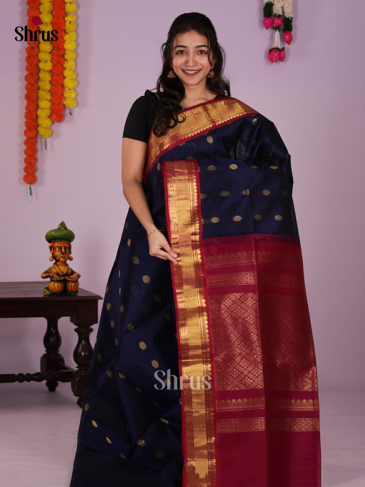 DIS27403 - Korvai-Small border Saree - Shop on Shrus.com