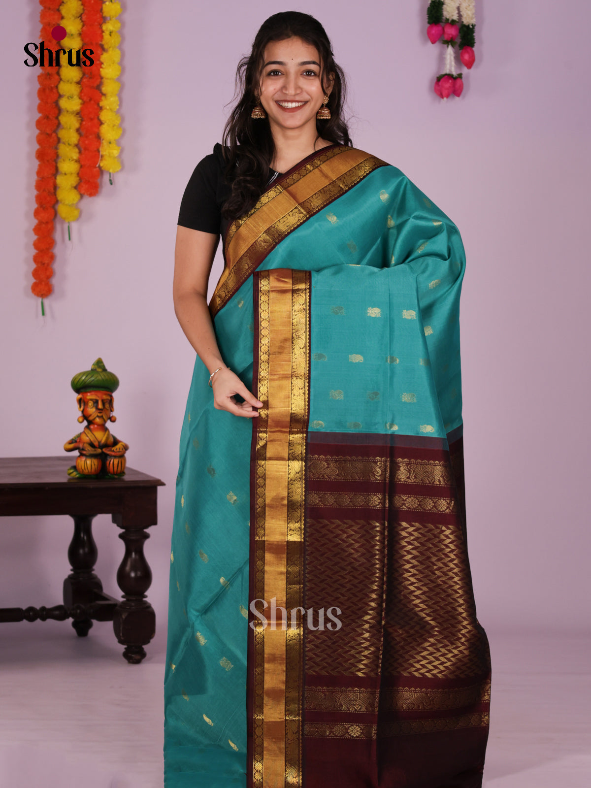 DIS27414 - Korvai-Small border Saree - Shop on Shrus.com