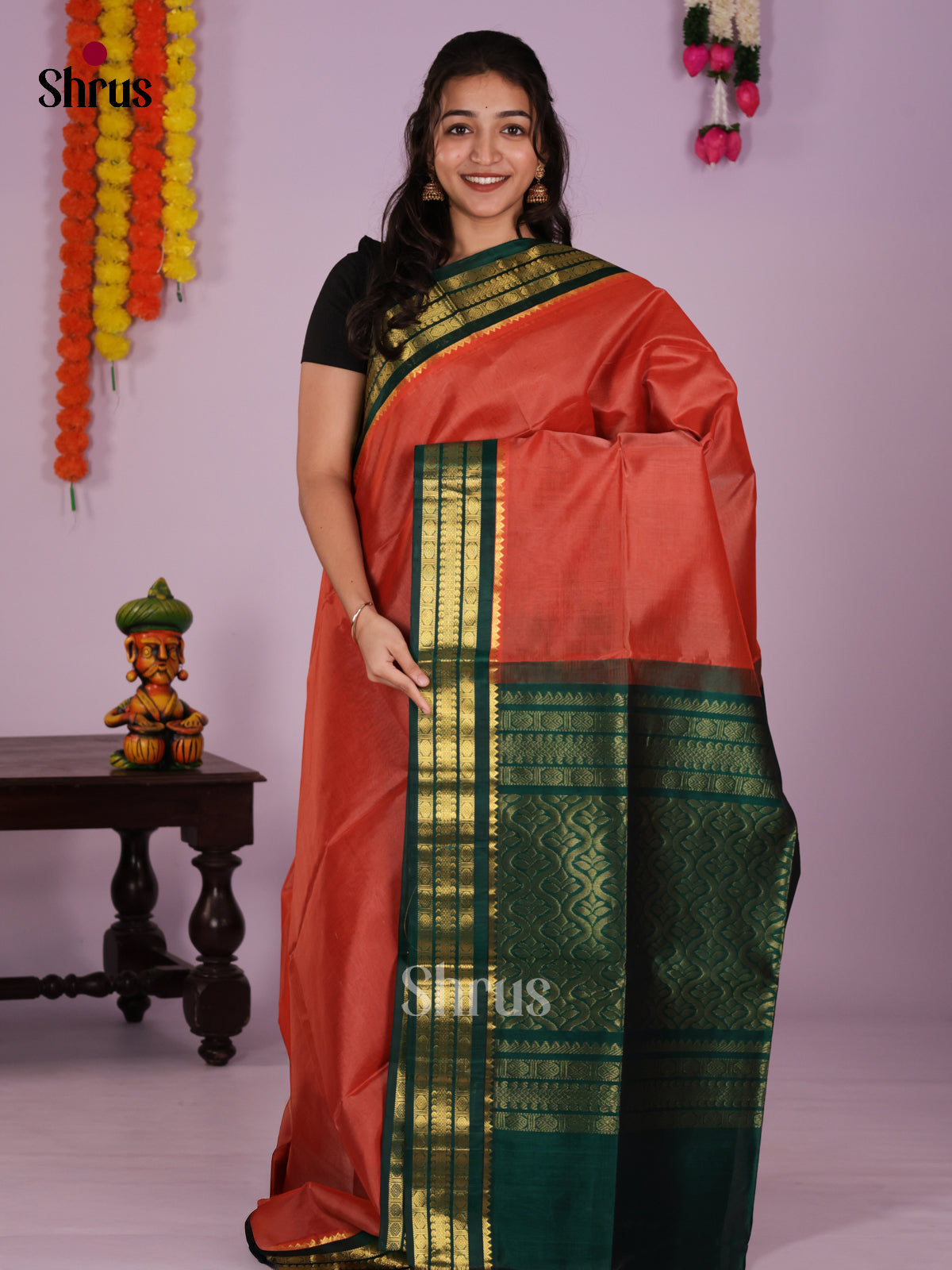 DIS27415 - Korvai-Small border Saree - Shop on Shrus.com
