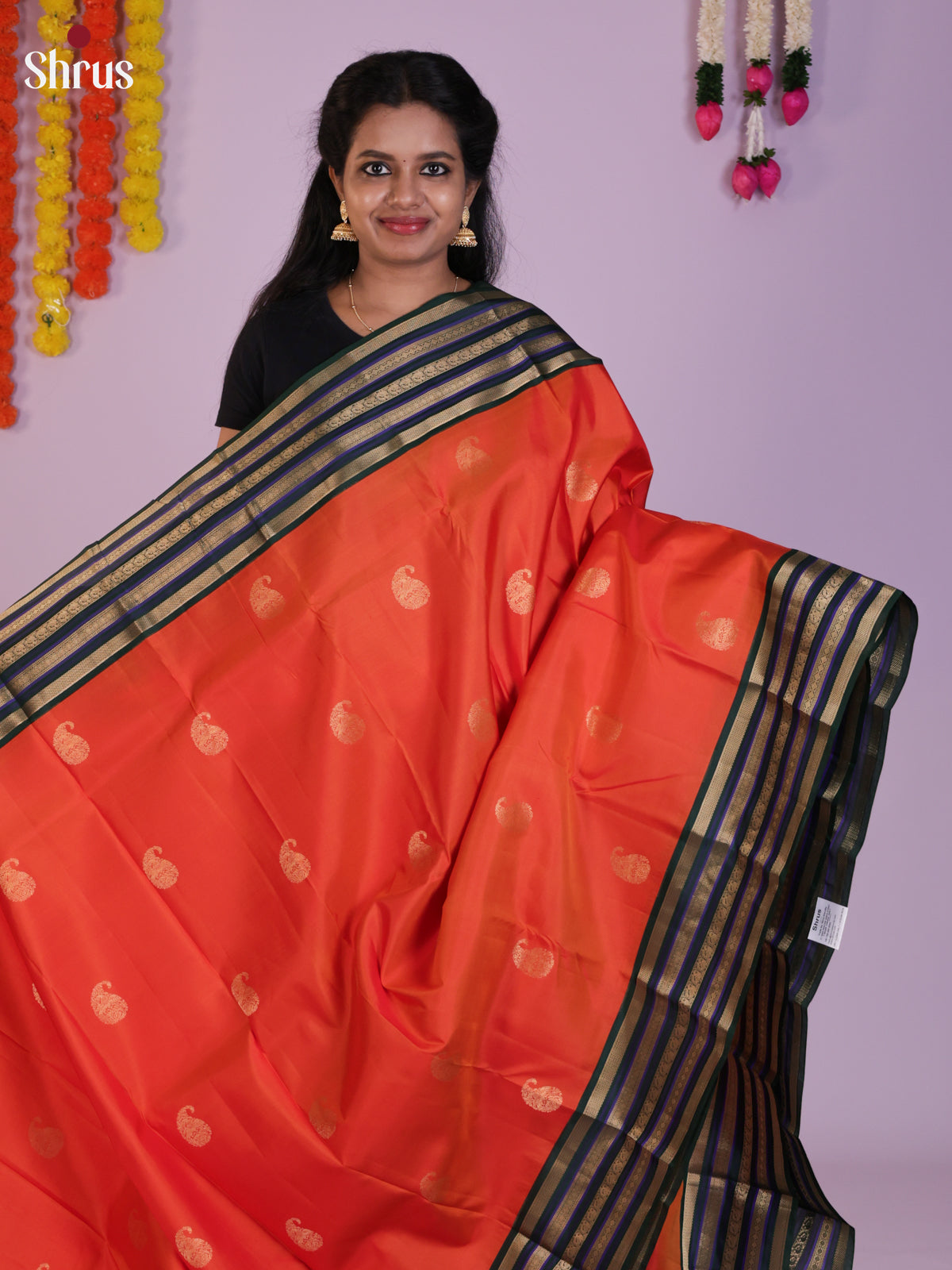 DIS27431 - Kanchipuram Butta design Saree - Shop on Shrus.com