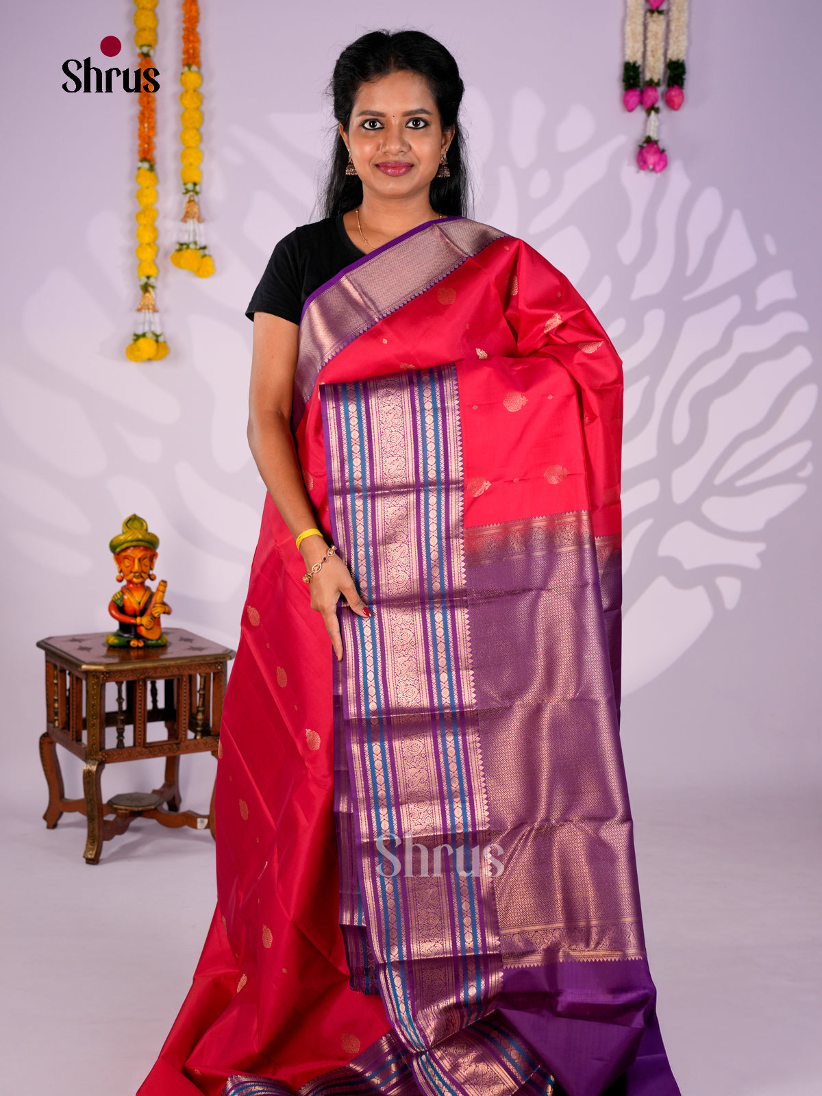 DIS27462 - Kanchipuram Butta design Saree - Shop on Shrus.com