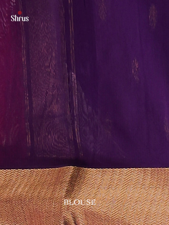 Purple & Violet - Maheshwari silkcotton Saree - Shop on Shrus.com