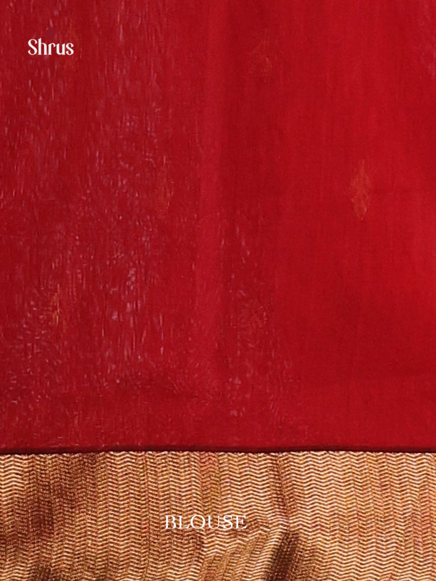 Red(Single Tone)- Maheshwari silkcotton Saree