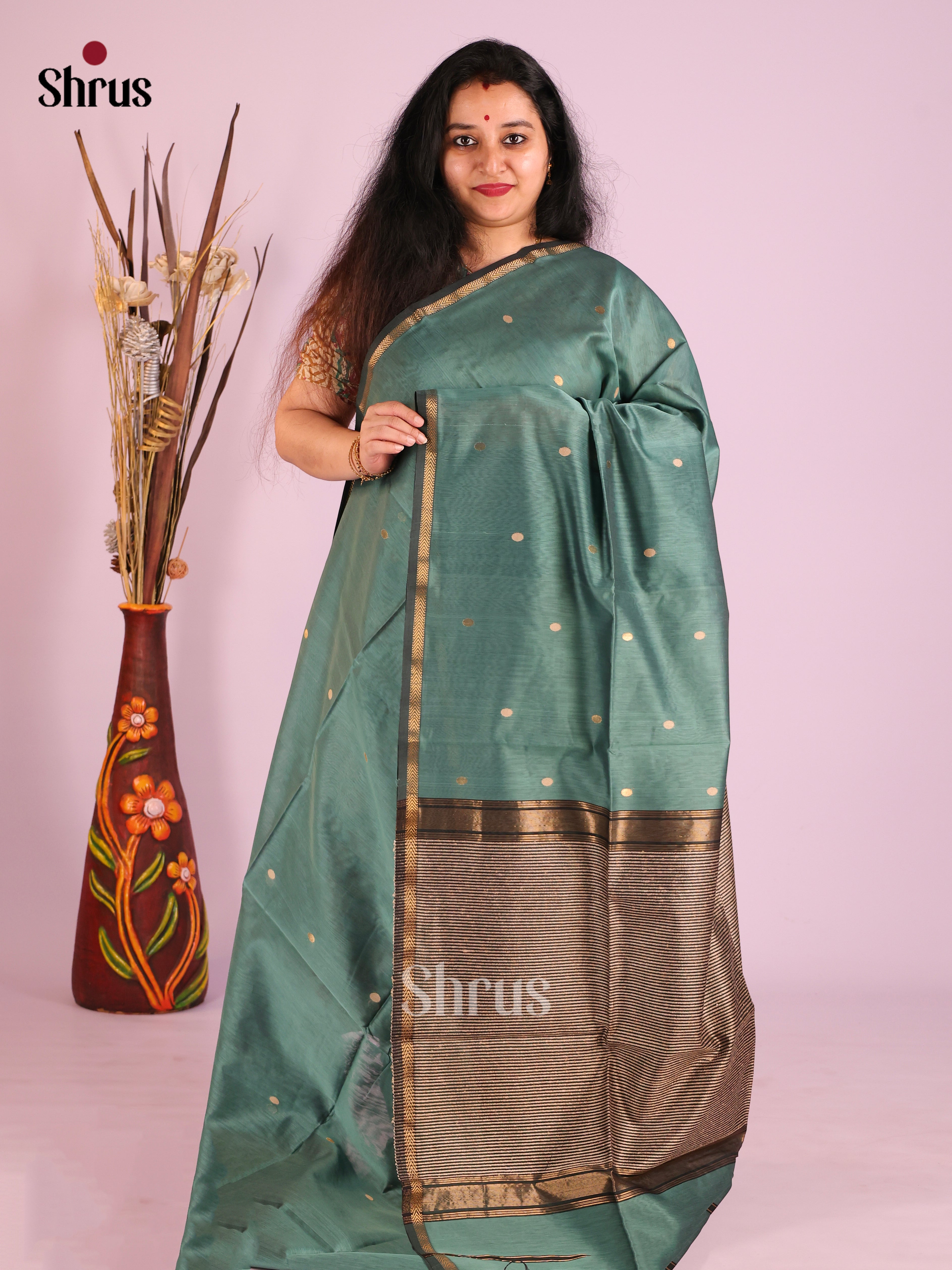 DIS27481 - Maheshwari silkcotton Saree - Shop on Shrus.com