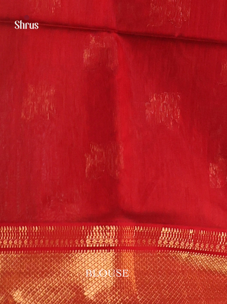 Green & Red - Maheshwari silkcotton Saree - Shop on Shrus.com