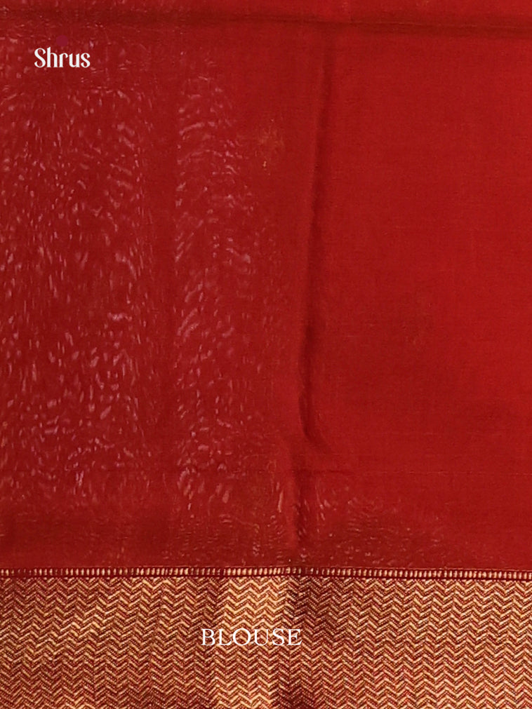 Mustard & Red - Maheshwari silkcotton Saree