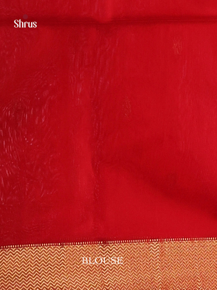 Red(Single Tone) - Maheshwari silkcotton Saree