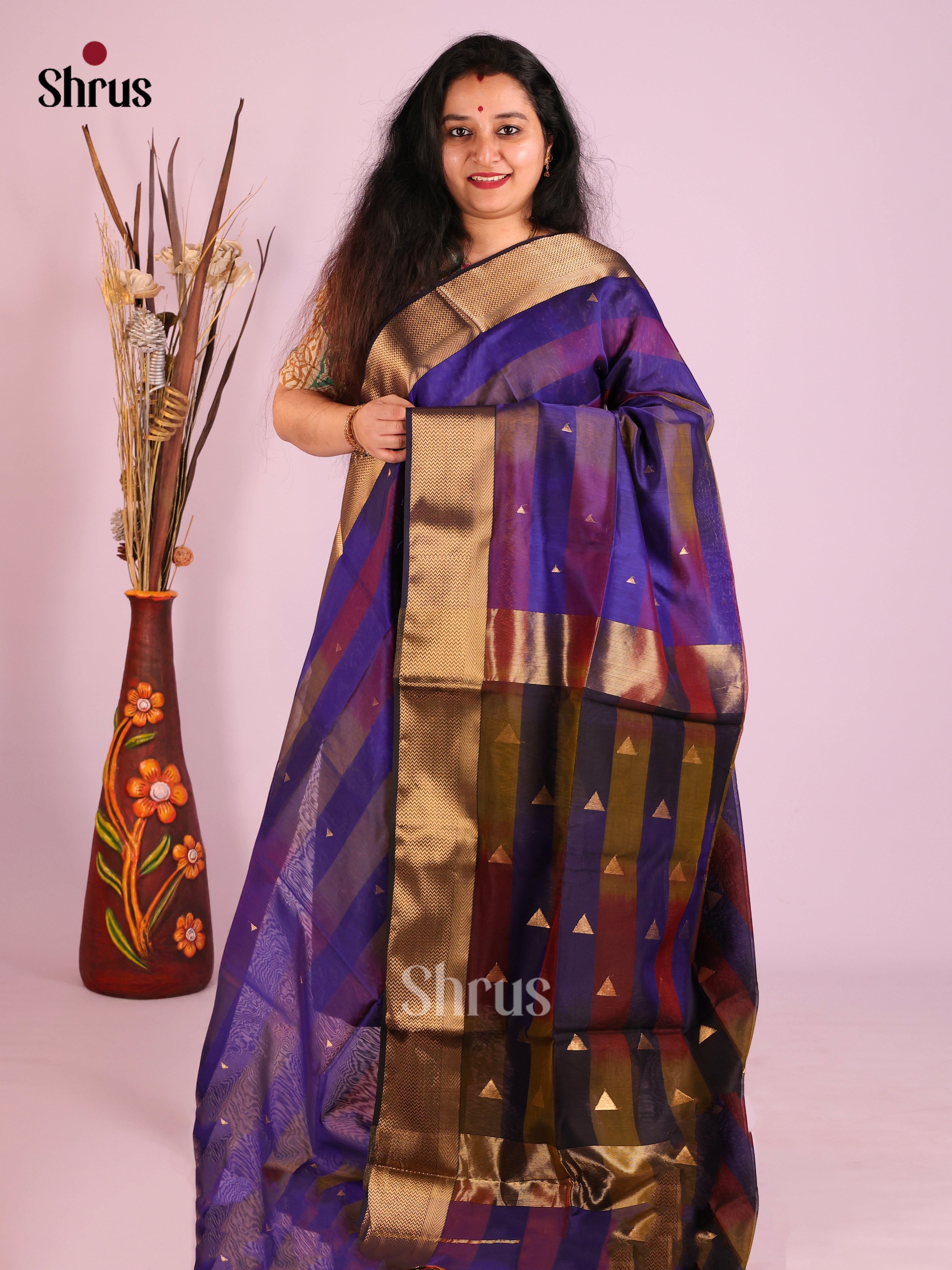 DIS27511 - Maheshwari silkcotton Saree - Shop on Shrus.com