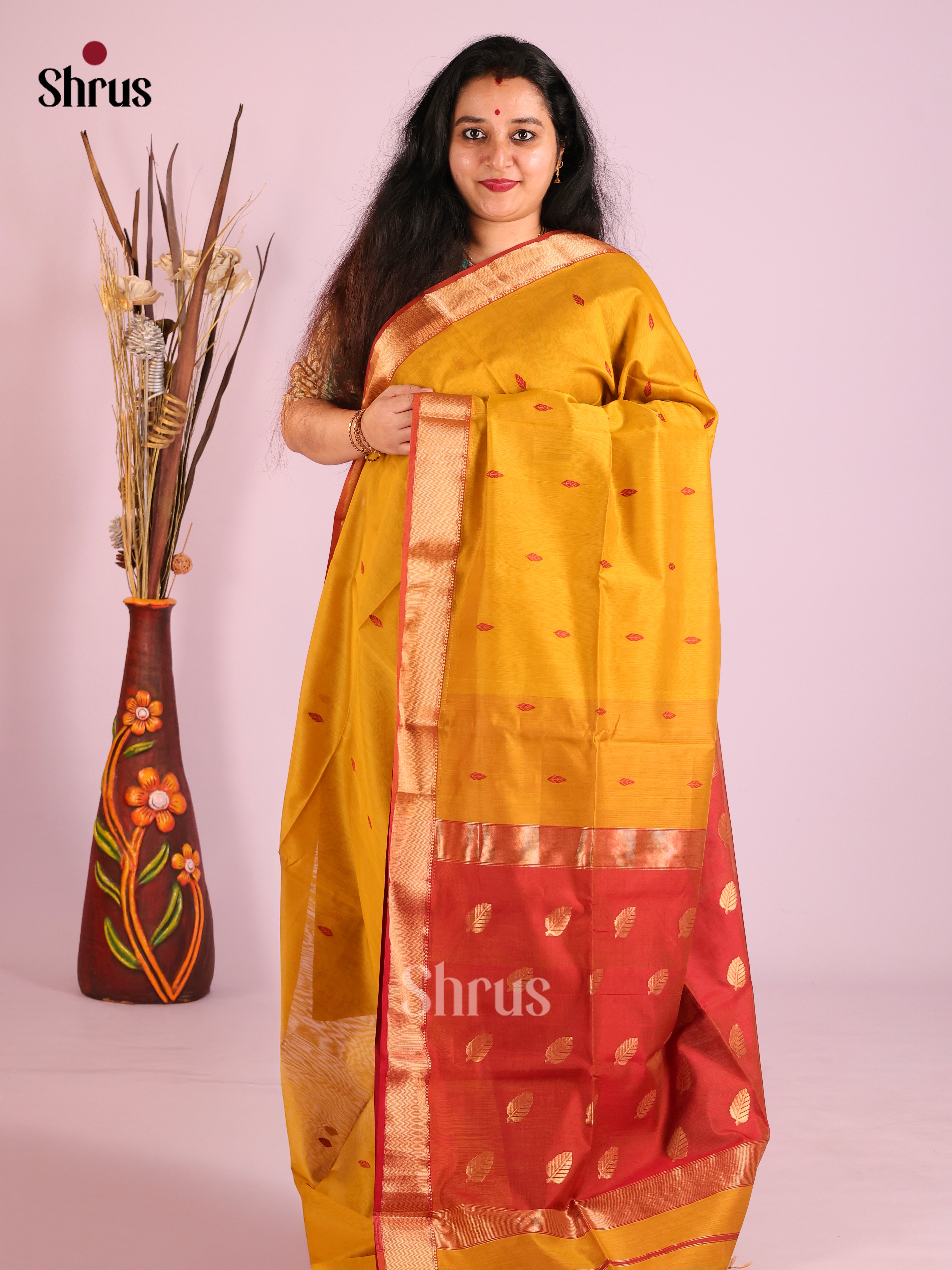 DIS27517 - Maheshwari silkcotton Saree - Shop on Shrus.com