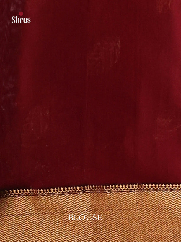 Maroon - Maheshwari silkcotton Saree - Shop on Shrus.com