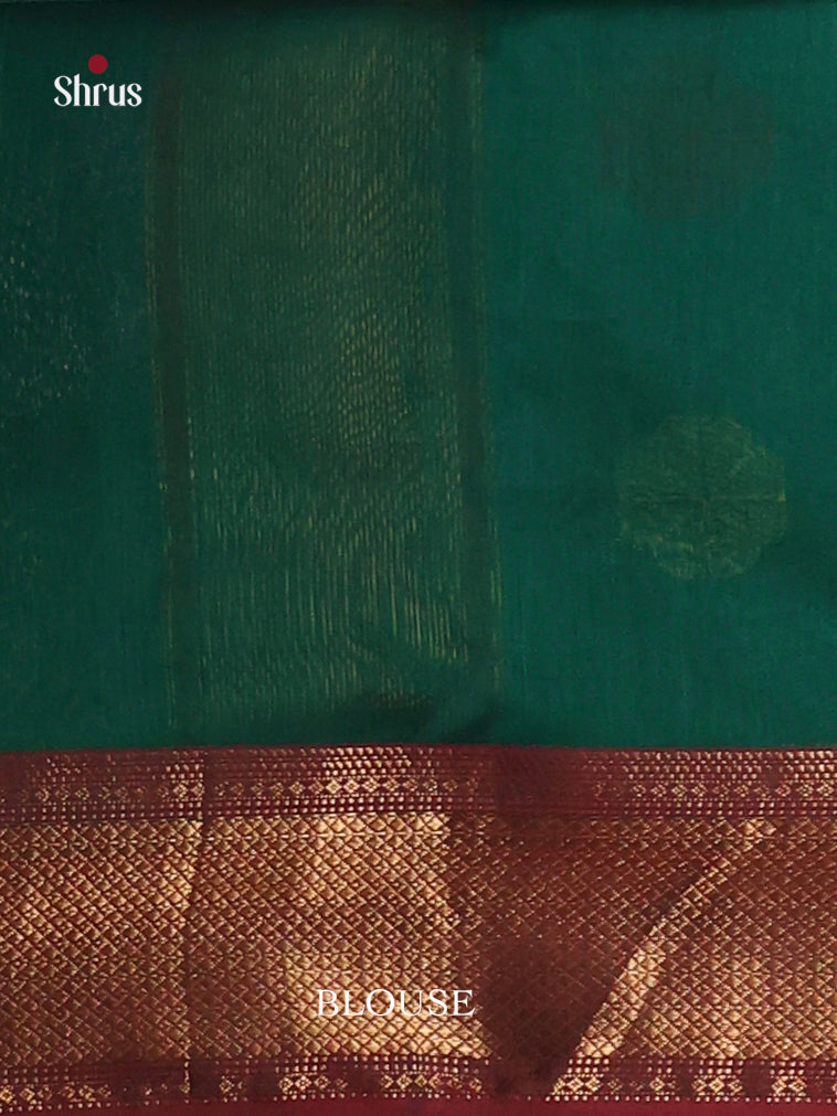 Green & Maroon - Maheshwari silkcotton Saree - Shop on Shrus.com
