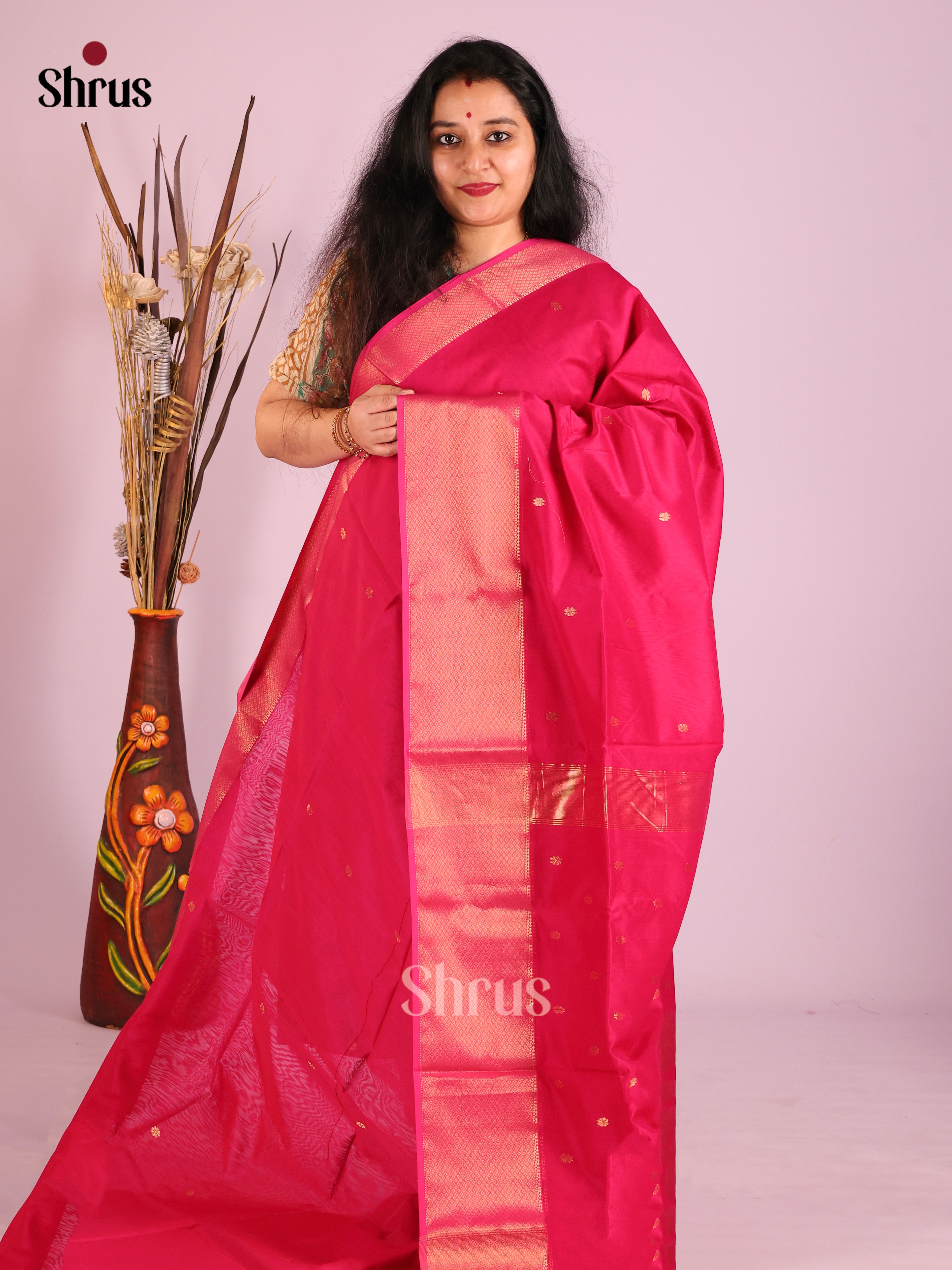 DIS27538 - Maheshwari silkcotton Saree
