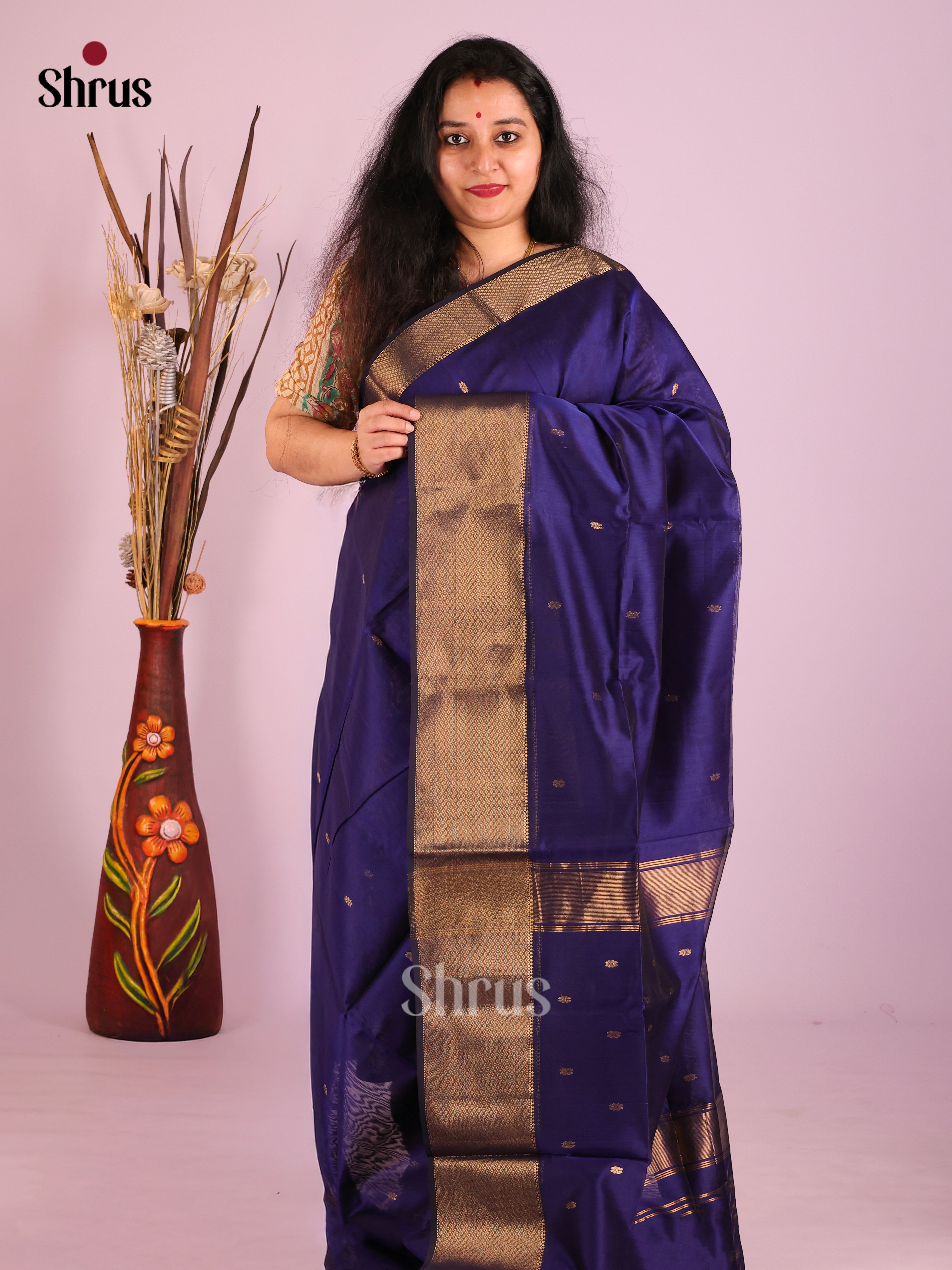DIS27547 - Maheshwari silkcotton Saree - Shop on Shrus.com