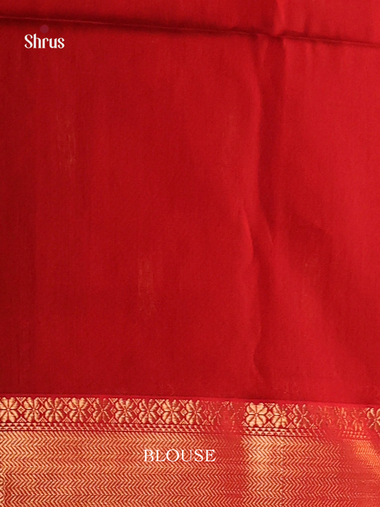 Mustard & Red - Maheshwari silkcotton Saree - Shop on Shrus.com