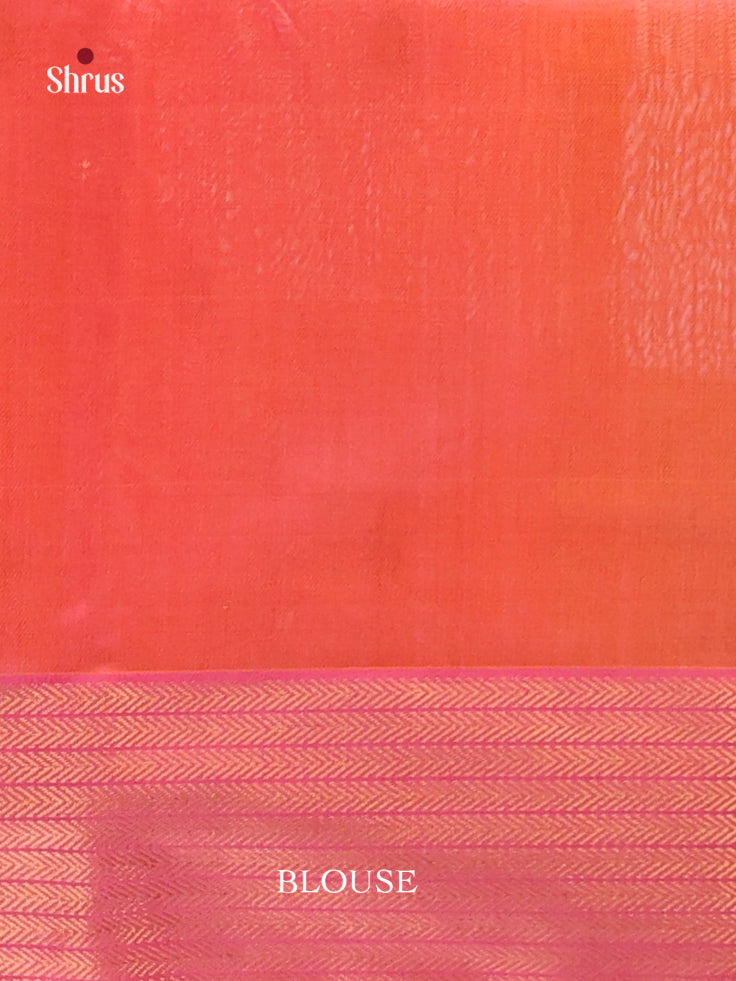 Bright Yellow Maheshwari Cotton Silk Saree with Thread Buttas & Pink Zari Border