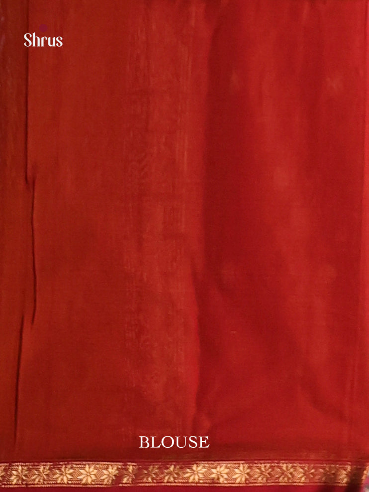 Mustard & Red - Maheshwari silkcotton Saree - Shop on Shrus.com