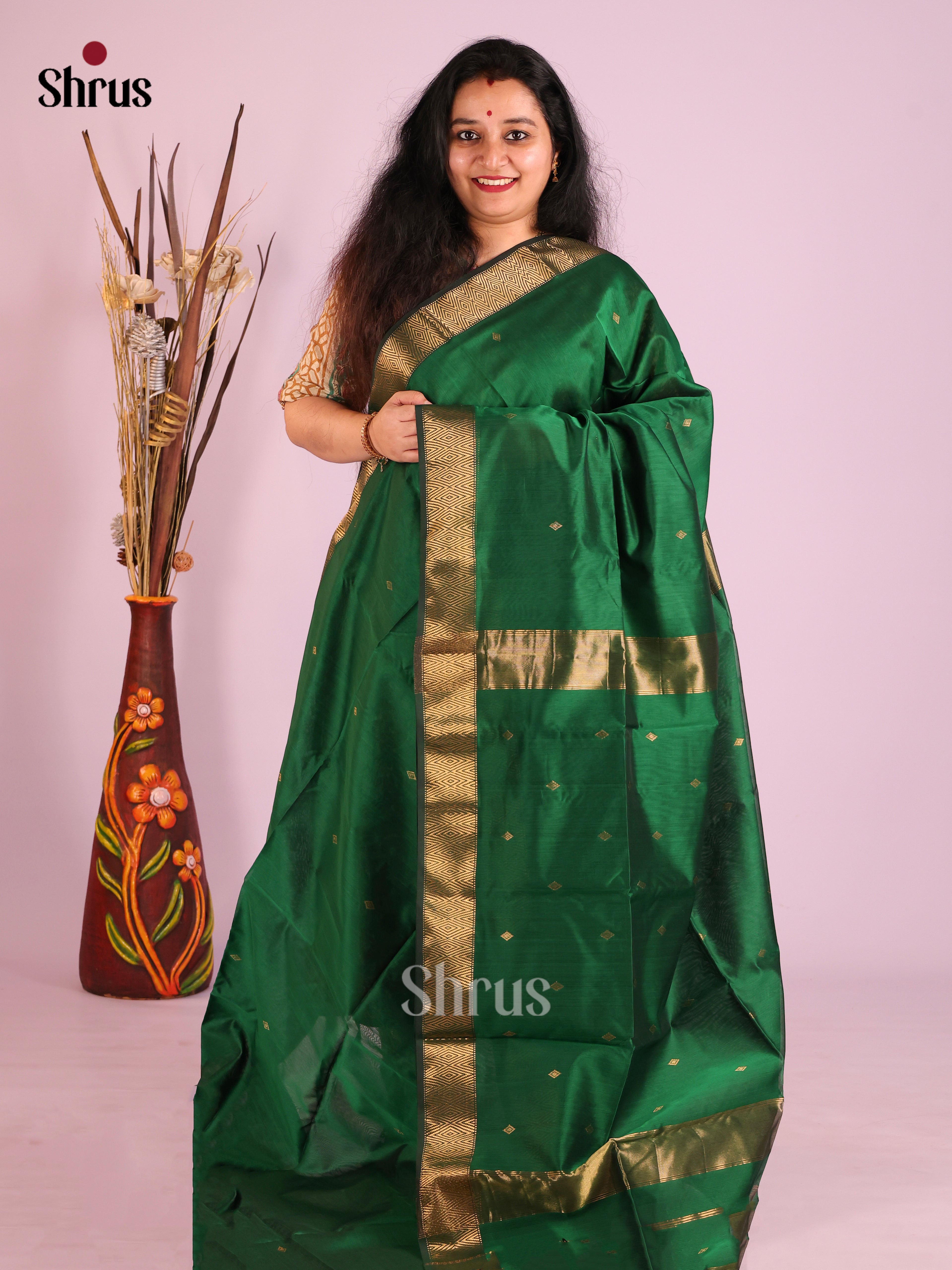 DIS27590 - Maheshwari silkcotton Saree - Shop on Shrus.com