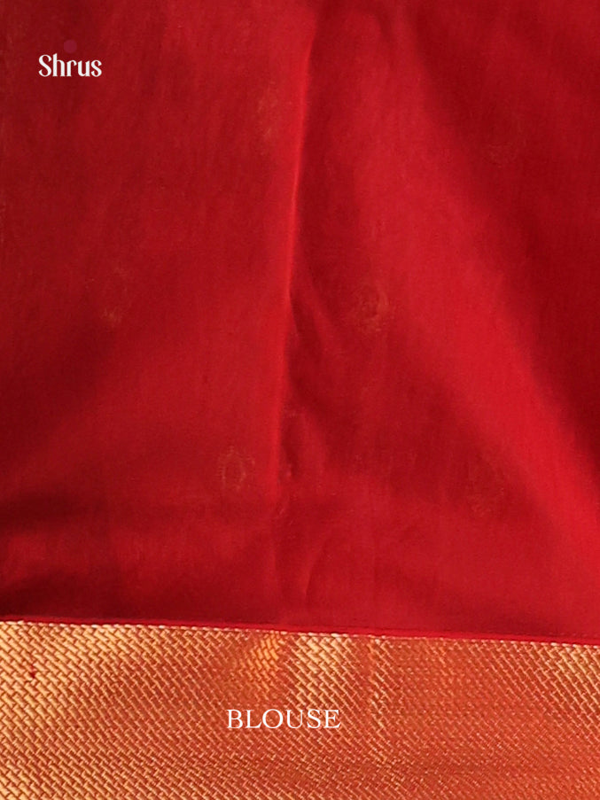 Blue & Red - Maheshwari silkcotton Saree