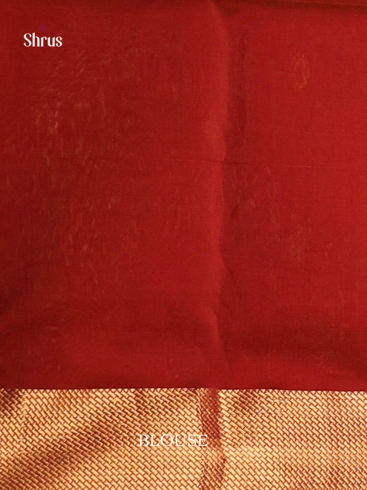 Mustard & Red - Maheshwari silkcotton Saree - Shop on Shrus.com