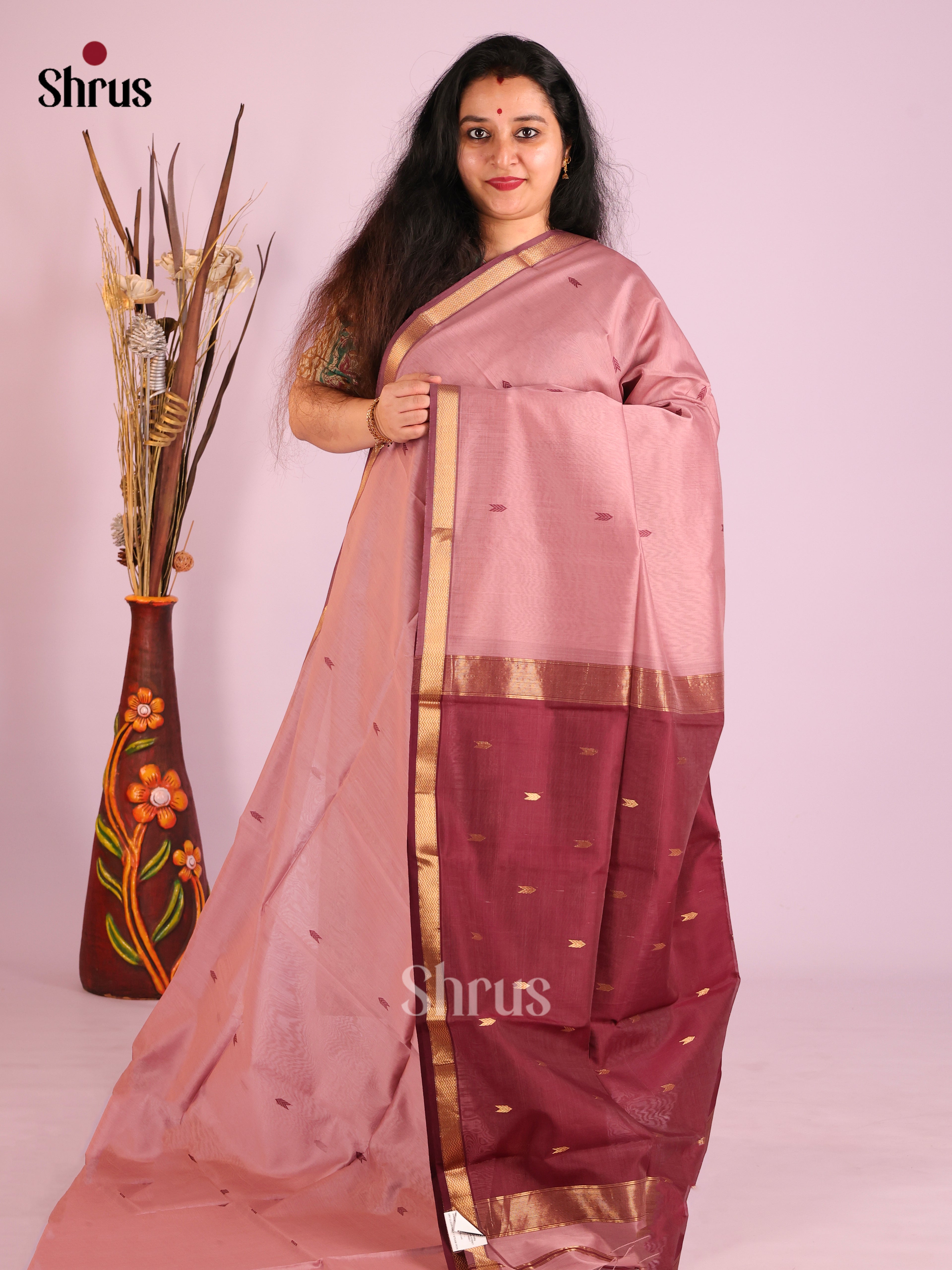 DIS27613 - Maheshwari silkcotton Saree - Shop on Shrus.com