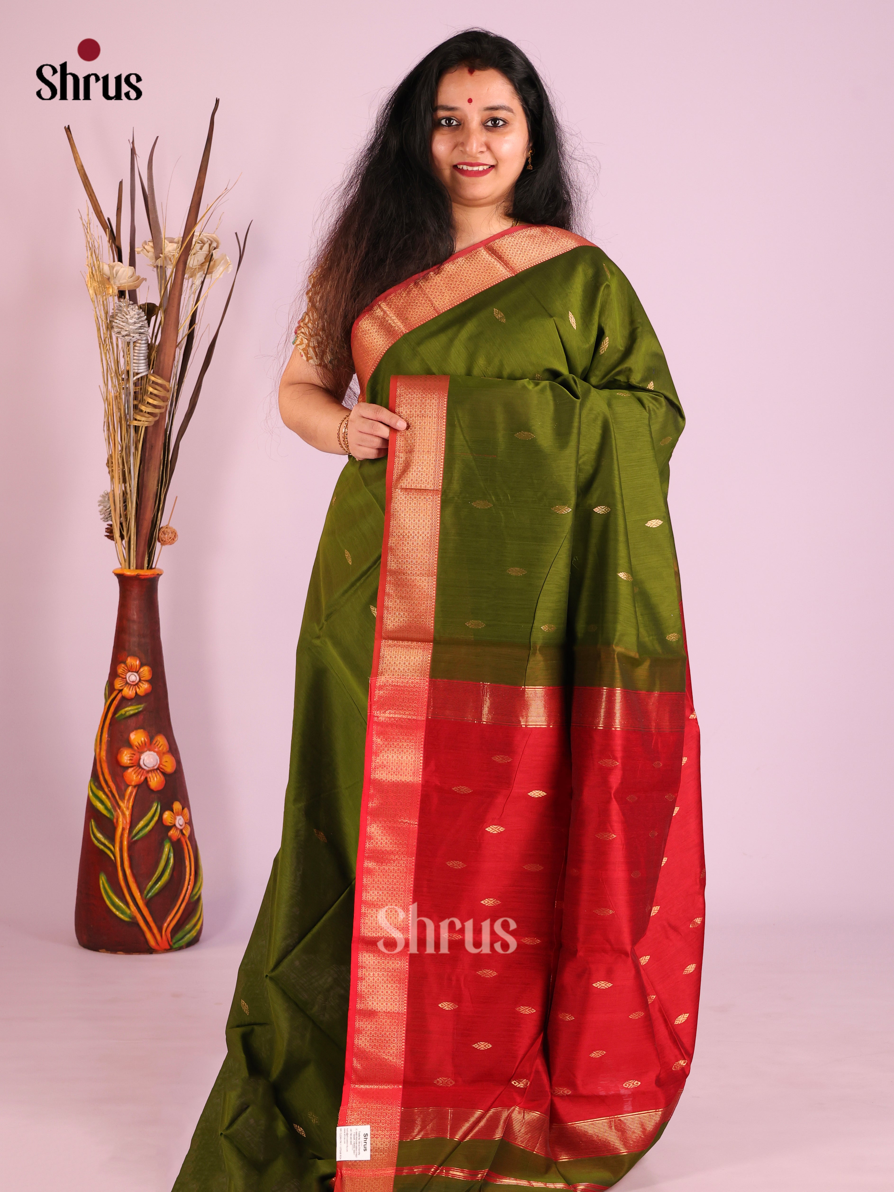 DIS27615 - Maheshwari silkcotton Saree