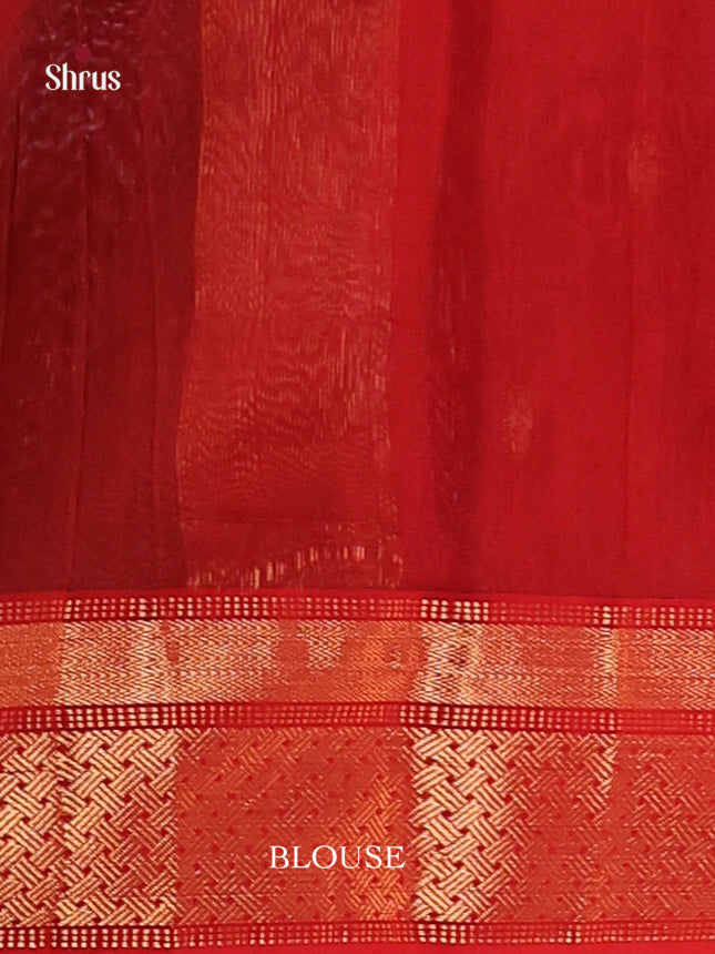 Black & Red- Maheshwari silkcotton Saree