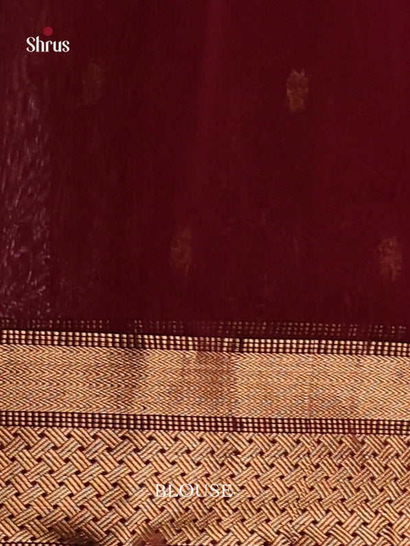 Maroon(Single Tone) - Maheshwari silkcotton Saree