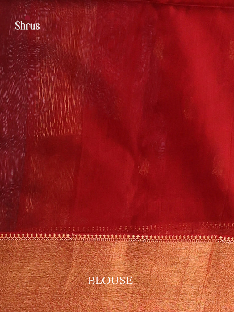 Green & Red- Maheshwari silkcotton Saree - Shop on Shrus.com