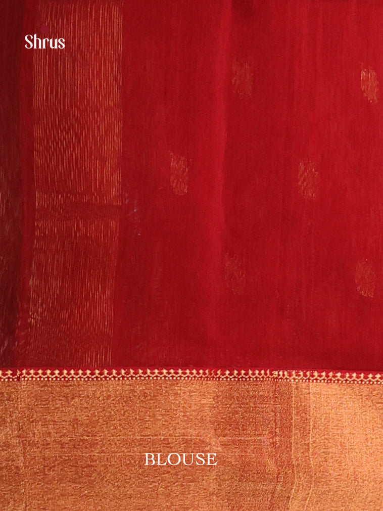 Green & Red - Maheshwari silkcotton Saree - Shop on Shrus.com