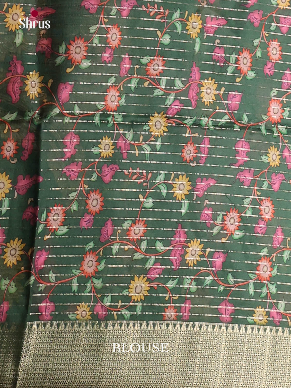 Red & Green - Semi Dola silk Saree